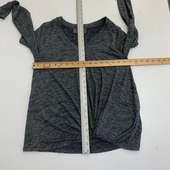 Sunday In Brooklyn Top Womens S Small Charcoal Twist Hem V Neck Anthropologie - Picture 5 of 9
